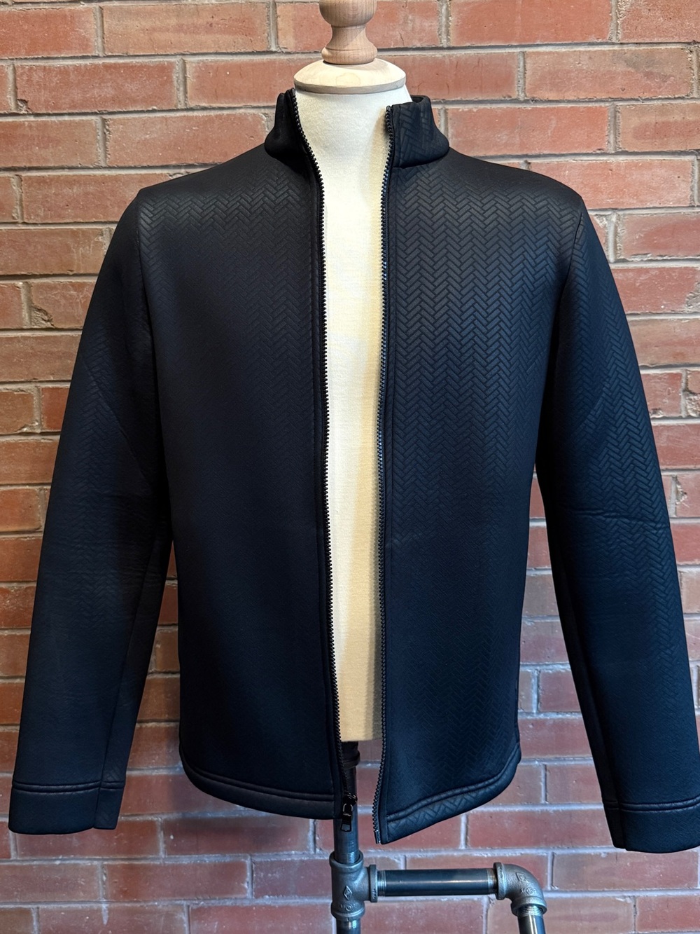Armani Exchange Black Zip-Front Lightweight Jacket
